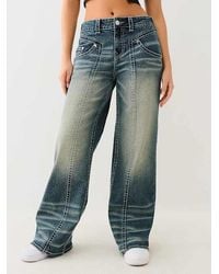 True Religion - Bobbi Mid Rise Big T Baggy Jean - Lyst