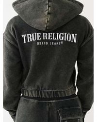 True Religion - Vintage Wash Fleece Zip Hoodie - Lyst