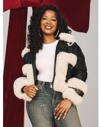 TRUE RELIGION - Faux Leather Biker Jacket - Lyst