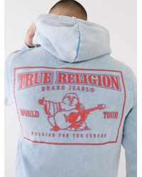 True Religion - Acid Wash Big T Zip Hoodie - Lyst