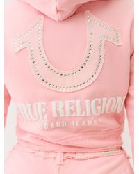 TRUE RELIGION - Raw Edge Big T Shrunken Hoodie - Lyst