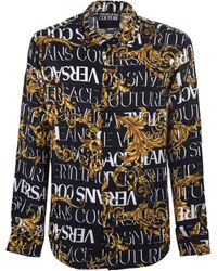 Versace Jeans Couture Camicia Stampa Monogramma-Barocca - Nero