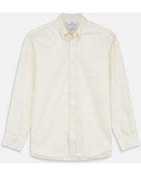 Turnbull & Asser - Cream Weekend Fit Hayne Shirt With Dorset Collar And 1-button Cuffs - Lyst