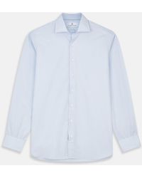 Turnbull & Asser - Tailored Fit Light Blue Cotton Shirt With Kent Collar And 3-button Cuffs - Lyst