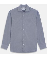 Turnbull & Asser - Navy Pattern Cotton Voile Tailored Fit Shelton Shirt - Lyst
