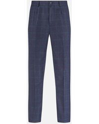 Turnbull & Asser - Midnight And Green Check Rupert Trousers - Lyst
