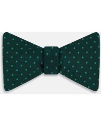 Turnbull & Asser - Dark Green And Navy Micro Dot Silk Bow Tie - Lyst
