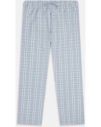 Turnbull & Asser - Blue And Green Multi Track Check Pyjama Trousers - Lyst