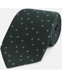 Turnbull & Asser - Pale Blue And Green Micro Dot Silk Blend Tie - Lyst