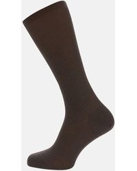 Turnbull & Asser - Chocolate Brown Mid-length Merino Wool Socks - Lyst
