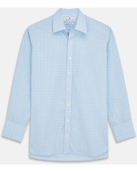 Turnbull & Asser - Pale Blue And Green Multi Check Cotton Regular Fit Mayfair Shirt - Lyst