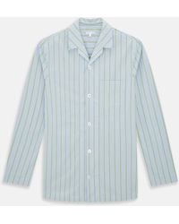 Turnbull & Asser - Light Green And Blue Stripe Pyjama Shirt - Lyst
