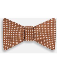 Turnbull & Asser - Brown And White Diamond Silk Bow Tie - Lyst