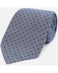 Turnbull & Asser - Navy And Pale Blue Micro Dot Silk Tie - Lyst