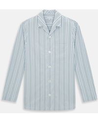 Turnbull & Asser - Blue And Green Multi Track Stripe Pyjama Shirt - Lyst