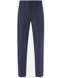 Turnbull & Asser - Navy And Brown Check Rupert Trousers - Lyst
