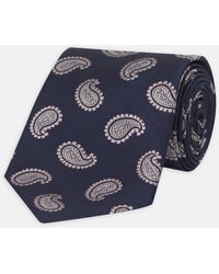 Turnbull & Asser - Navy And Light Pink Floating Paisley Silk Tie - Lyst