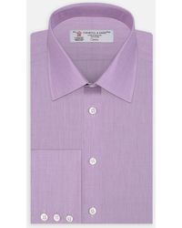 Turnbull & Asser - Lilac End-on-end Shirt With T&a Collar And 3-button Cuffs - Lyst