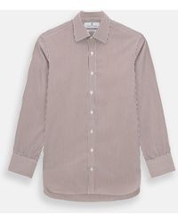 Turnbull & Asser - Burgundy Halo Stripe Mayfair Shirt - Lyst