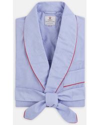 Turnbull & Asser Blue Piped End On End Dressing Gown