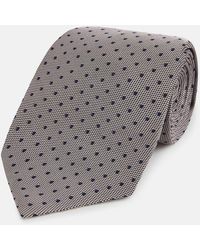 Turnbull & Asser - Navy And Lilac Micro Dot Silk Tie - Lyst