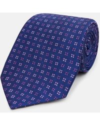 Turnbull & Asser - Blue And Pink Multi Dot Silk Tie - Lyst