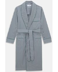 Turnbull & Asser - Green And Blue Stripe Cotton Arnold Gown - Lyst