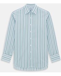 Turnbull & Asser - Blue And Green Shadow Stripe Mayfair Shirt - Lyst