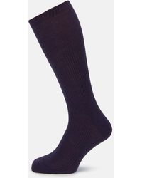 Turnbull & Asser - Dark Purple Mid-length Merino Socks - Lyst