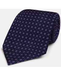 Turnbull & Asser - Navy And Lilac Circle Silk Tie - Lyst