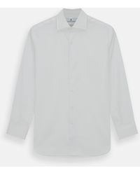 Turnbull & Asser - Tailored Fit Plain White Cotton Shirt With Kent Collar And Double Cuffs - Lyst