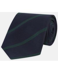 Turnbull & Asser - Navy And Green Blazer Stripe Repp Silk Tie - Lyst