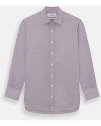 Turnbull & Asser - Burgundy Shadow Stripe Mayfair Shirt - Lyst