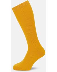 Turnbull & Asser - Yellow Mid-length Merino Socks - Lyst
