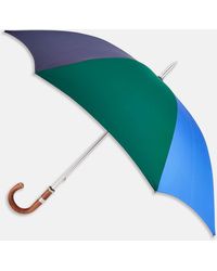 Turnbull & Asser - Blue And Green Umbrella With Chestnut Crook - Lyst