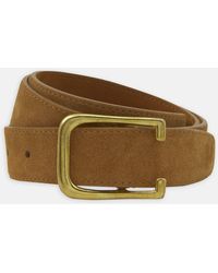 Turnbull & Asser - Brown Suede Leather Belt - Lyst