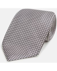 Turnbull & Asser - Grey And White Diamond Silk Tie - Lyst