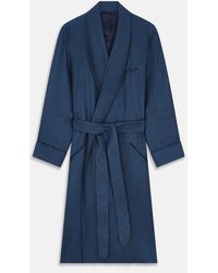 Turnbull & Asser - Navy Piped Silk Spot Gown - Lyst
