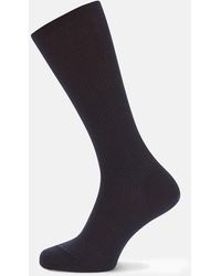 Turnbull & Asser - Deep Navy Mid-length Merino Wool Socks - Lyst