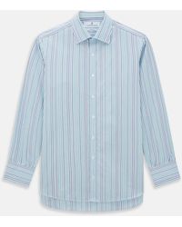 Turnbull & Asser - Green And Blue Shadow Pinstripe Mayfair Shirt - Lyst