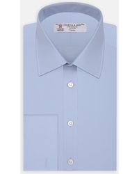 Turnbull & Asser - Light Blue Cotton Shirt With T&a Collar And Double Cuffs - Lyst