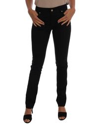 Versace Jeans Couture Black Cotton Stretch Slim Denim Trousers