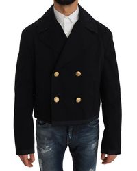 Dolce & Gabbana Trench Blue Cotton Stretch Jacket Coat