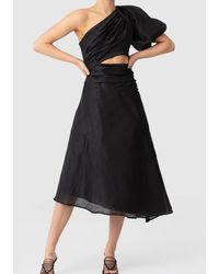 C/meo Collective The Feel That Way Midi Dress In Black
