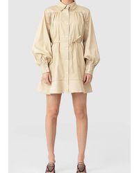 C/meo Collective The Revered Long Sleeve Dress In Oat - Natural
