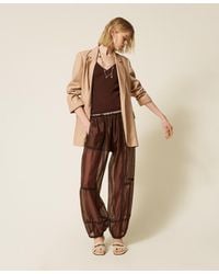 Twinset - Voile Joggers With Lace - Lyst