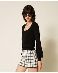 Twinset - Pull Ajusté Avec Détails Au Crochet - Lyst