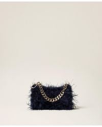 Twinset - Liliane Satin Bag With Feathers - Lyst