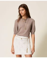 Twinset - Short-Sleeved Jumper With Sequins - Lyst