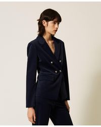 Twinset - Velvet Blazer - Lyst